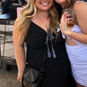 Small polka dots, flowy on the bottom